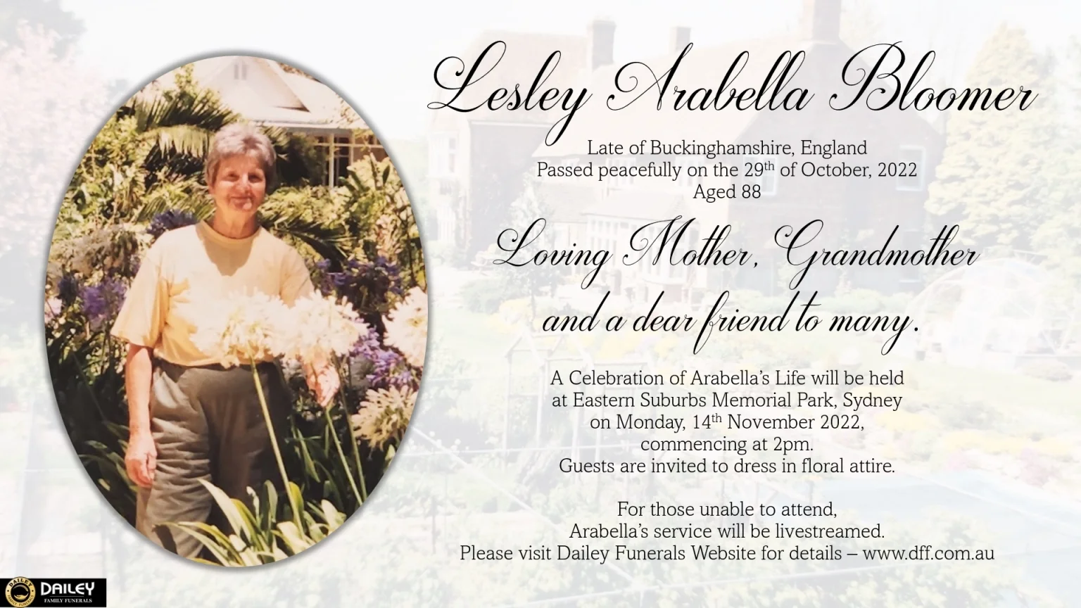 Lesley Arabella Bloomer